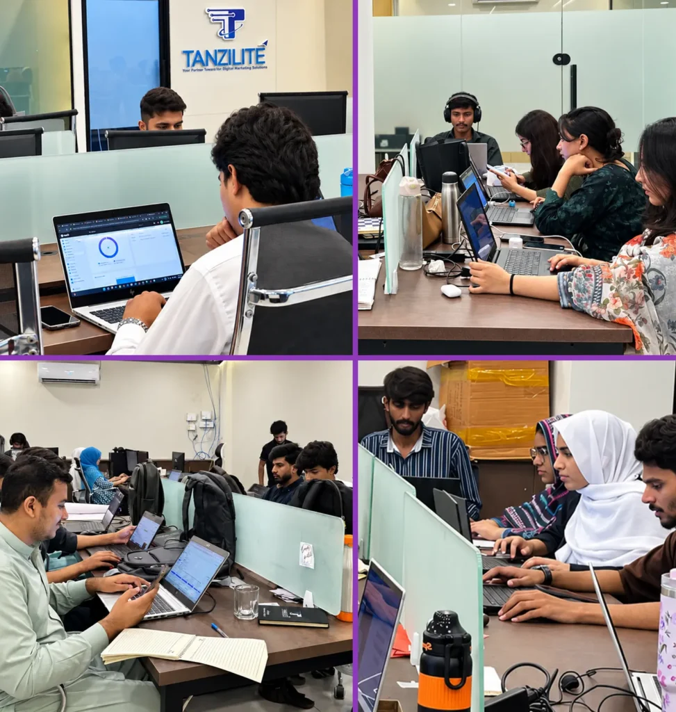 Tanzilite in-house team at the Johar Town, Lahore office