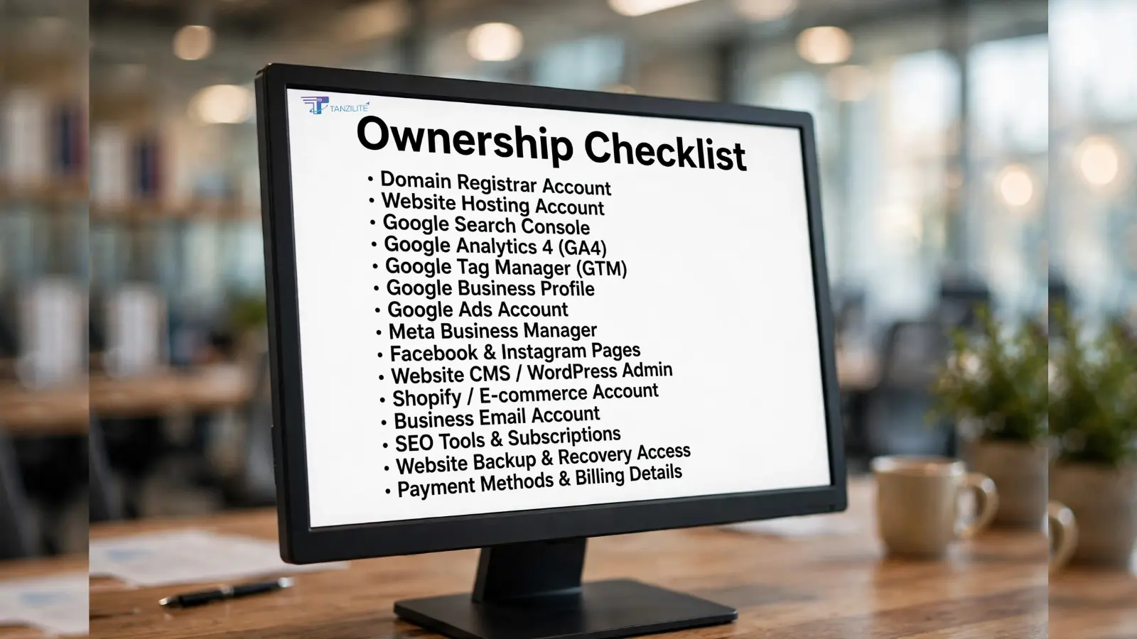 Ownership checklist-Access and Accounts Should the Client Own